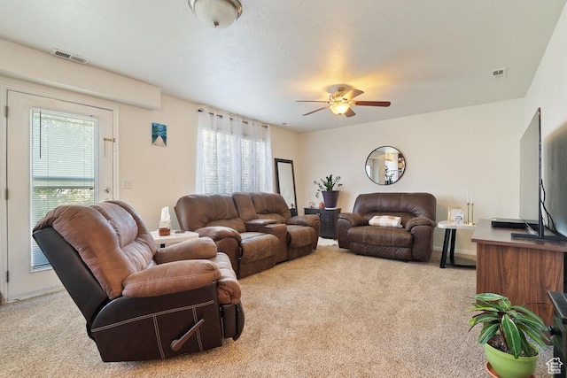 2132 W 2175 N, Clinton, UT 84015 - living area featuring carpet floors and ceiling fan