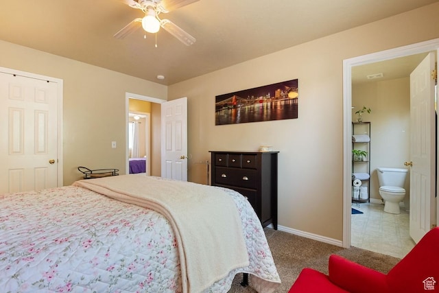 2132 W 2175 N, Clinton, UT 84015 - carpeted bedroom with ensuite bath and a ceiling fan