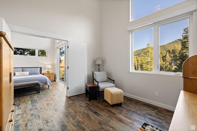 249 S Parkview Dr E, Park City, UT 84098 - bedroom with hardwood / wood-style flooring and a high ceiling