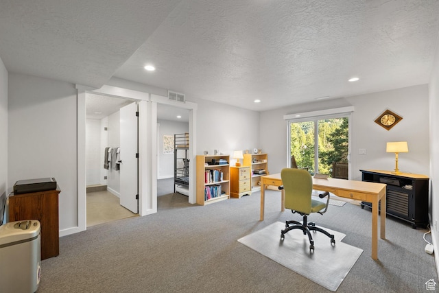 249 S Parkview Dr E, Park City, UT 84098 - office space featuring a textured ceiling, carpet flooring, and recessed lighting