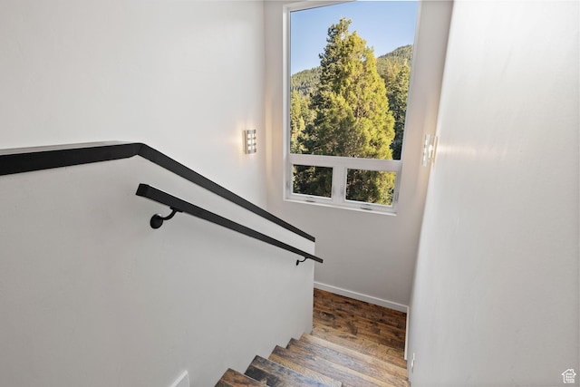 249 S Parkview Dr E, Park City, UT 84098 - stairs with baseboards and wood finished floors