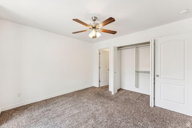 631 E Clearwater Dr, Layton, UT 84041 - unfurnished bedroom with carpet, a closet, and a ceiling fan
