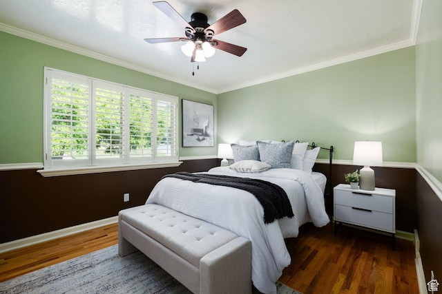 2400 E Logan Way S, Salt Lake City, UT 84108 - bedroom with wood finished floors, crown molding, and ceiling fan