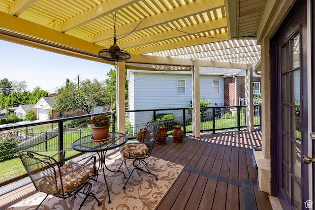 2400 E Logan Way S, Salt Lake City, UT 84108 - wooden terrace featuring a pergola and a yard