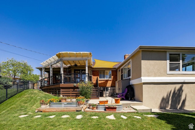 2400 E Logan Way S, Salt Lake City, UT 84108 - back of house featuring stairs, stucco siding, a chimney, and a deck