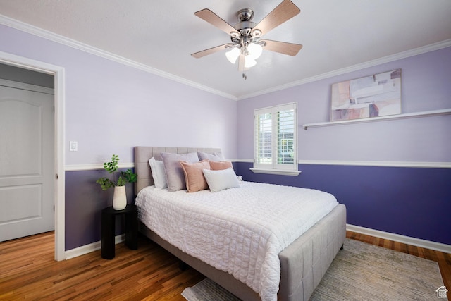 2400 E Logan Way S, Salt Lake City, UT 84108 - bedroom with wood finished floors, crown molding, and ceiling fan