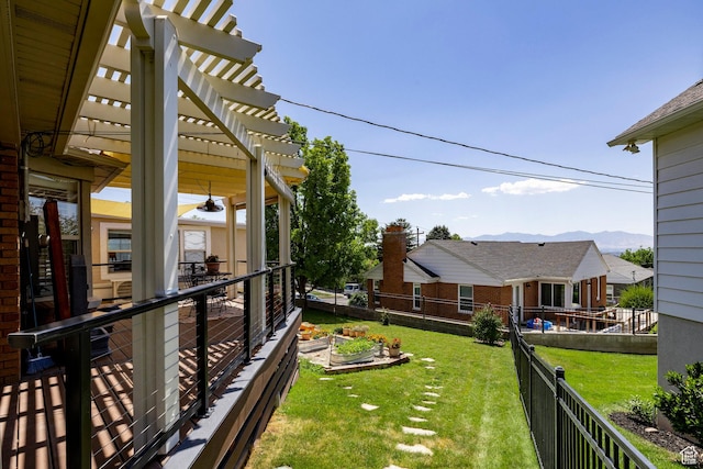 2400 E Logan Way S, Salt Lake City, UT 84108 - view of yard with a pergola and a mountain view