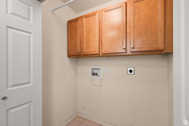 1339 Alpine Way, Provo, UT 84606 - laundry area featuring cabinet space, washer hookup, hookup for an electric dryer, and light tile patterned floors