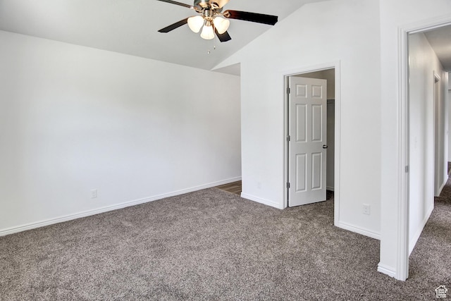 8048 W Copperfield Pl # 31, Magna, UT 84044 - spare room featuring dark carpet, a ceiling fan, and lofted ceiling