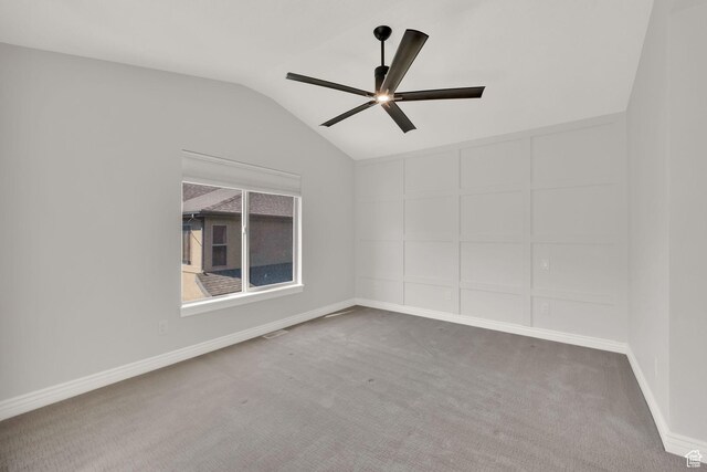 960 E 6740 S, Midvale, UT 84047 - carpeted spare room featuring vaulted ceiling and a ceiling fan
