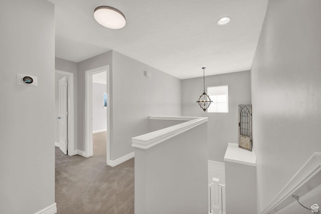 960 E 6740 S, Midvale, UT 84047 - hall featuring an upstairs landing, carpet, and a chandelier