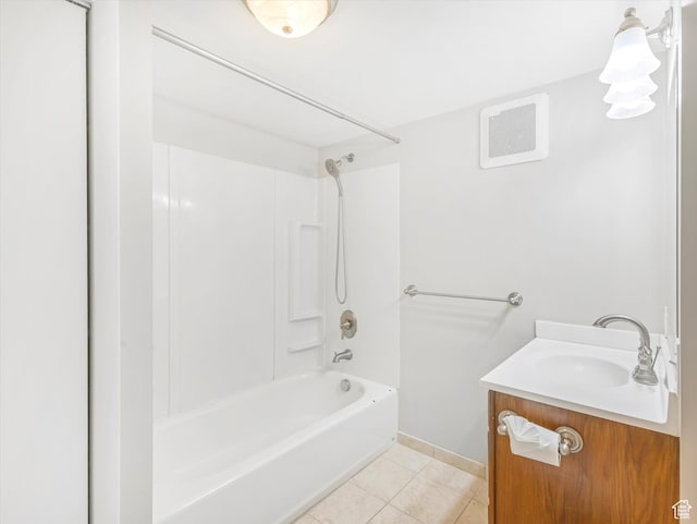 828 E Hibiscus Ave, Sandy, UT 84094 - bathroom with vanity, washtub / shower combination, and tile patterned floors