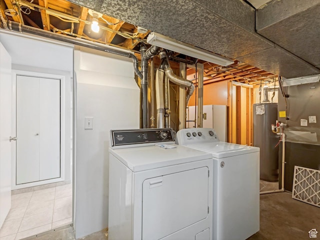 828 E Hibiscus Ave, Sandy, UT 84094 - laundry area featuring water heater, washer and dryer, and heating unit