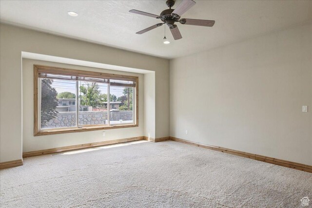 5588 S Farm Hill Dr, Salt Lake City, UT 84117 - empty room with carpet flooring, ceiling fan, and recessed lighting