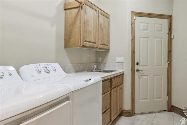 5588 S Farm Hill Dr, Salt Lake City, UT 84117 - laundry room featuring cabinet space, washing machine and dryer, and light tile patterned floors