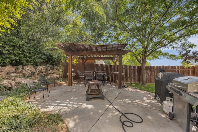 5548 S 3850 W, Roy, UT 84067 - fenced backyard featuring a pergola, outdoor dining space, a patio, and grilling area