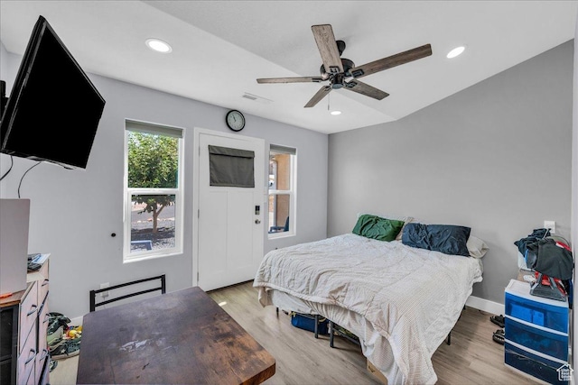 331 W 1910 S, Hurricane, UT 84737 - bedroom with light wood finished floors, recessed lighting, and ceiling fan