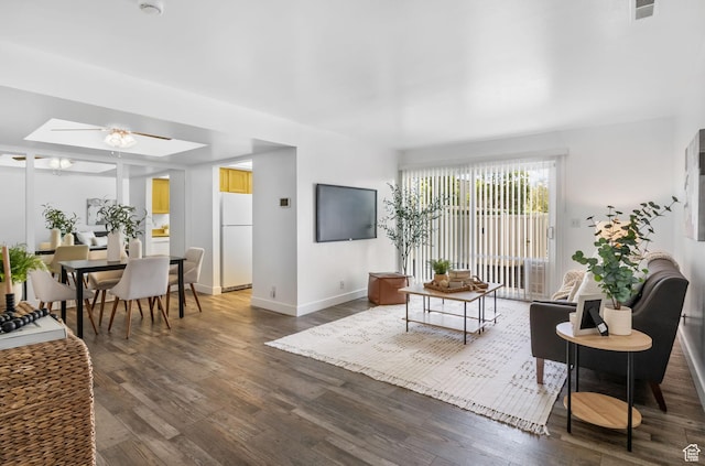 5704 S Waterbury Way Unit H, Murray, UT 84121 - living area with wood finished floors and ceiling fan