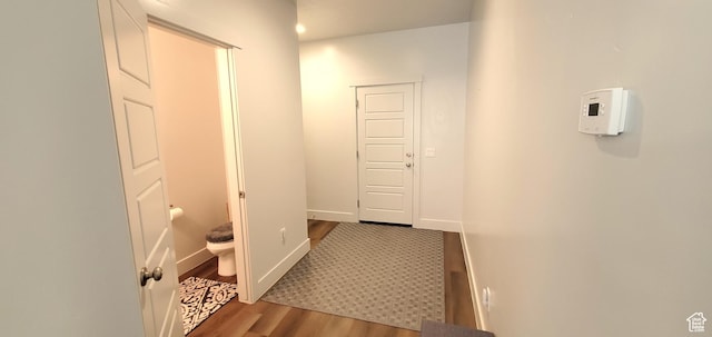3040 E Lavatera Dr S, St George, UT 84790 - hall featuring wood finished floors and baseboards