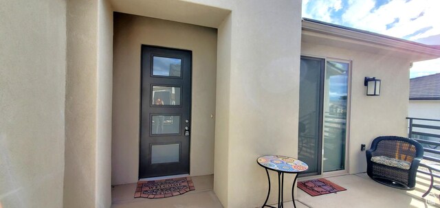 3040 E Lavatera Dr S, St George, UT 84790 - doorway to property with stucco siding