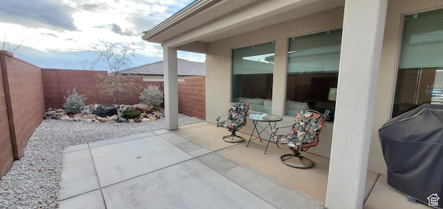 3040 E Lavatera Dr S, St George, UT 84790 - fenced backyard featuring a patio and area for grilling