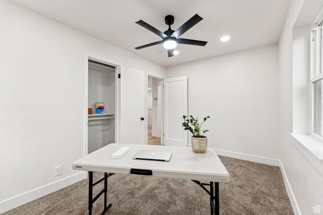 1043 S 1300 W, Salt Lake City, UT 84104 - office with carpet flooring, a ceiling fan, and recessed lighting