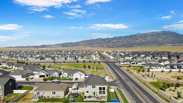 4982 N Goosefoot Dr Unit 51, Eagle Mountain, UT 84005 - aerial view of residential area featuring a mountainous background