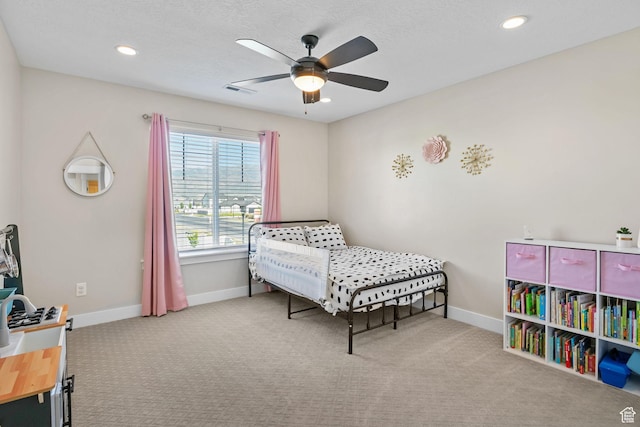 4982 N Goosefoot Dr Unit 51, Eagle Mountain, UT 84005 - bedroom with carpet floors, a ceiling fan, and recessed lighting