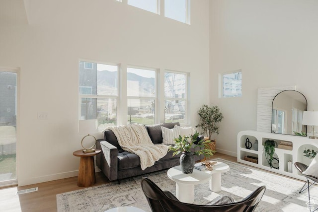 3620 N Stallion St Unit 349, Eagle Mountain, UT 84005 - living room with a high ceiling and wood finished floors