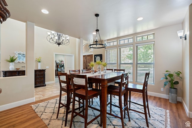 358 S 1040 W, Hurricane, UT 84737 - dining area featuring light wood finished floors, a chandelier, and recessed lighting
