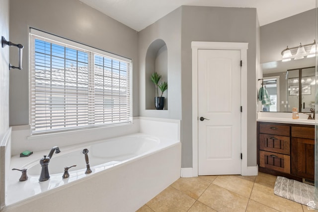 358 S 1040 W, Hurricane, UT 84737 - full bathroom with vanity, a garden tub, and tile patterned flooring