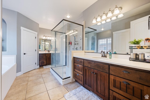 358 S 1040 W, Hurricane, UT 84737 - full bath with a shower stall, vanity, tile patterned flooring, and a bath