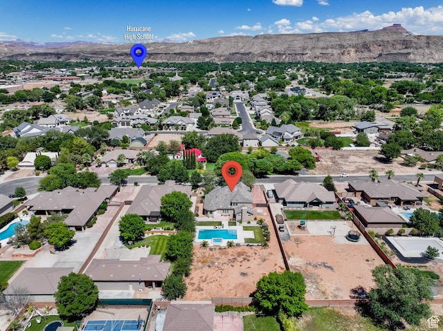 358 S 1040 W, Hurricane, UT 84737 - aerial view of residential area featuring a pool area and a mountain backdrop