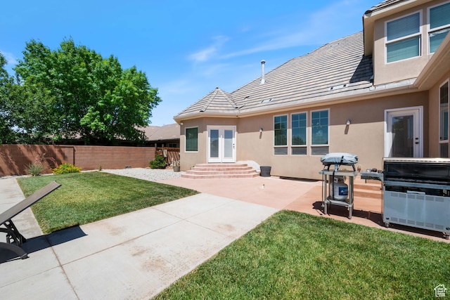 358 S 1040 W, Hurricane, UT 84737 - rear view of house featuring stucco siding, a patio area, and french doors