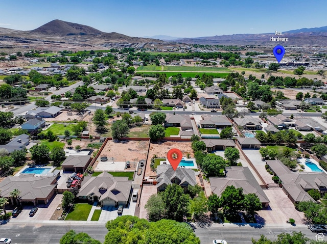 358 S 1040 W, Hurricane, UT 84737 - aerial perspective of suburban area with mountains and a pool