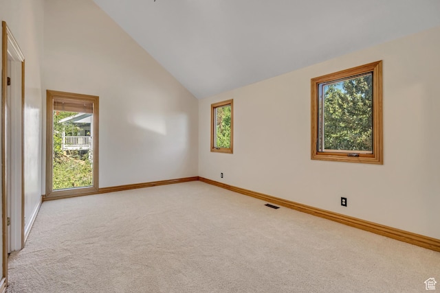 3697 Wagon Wheel Way, Park City, UT 84098 - empty room with light colored carpet and high vaulted ceiling