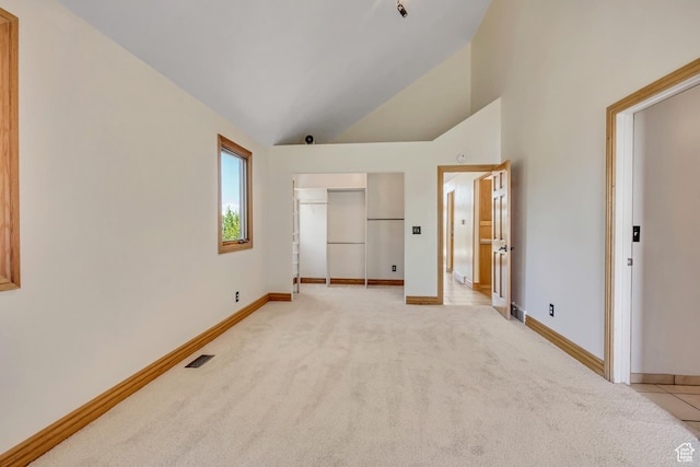 3697 Wagon Wheel Way, Park City, UT 84098 - unfurnished bedroom featuring light carpet and high vaulted ceiling