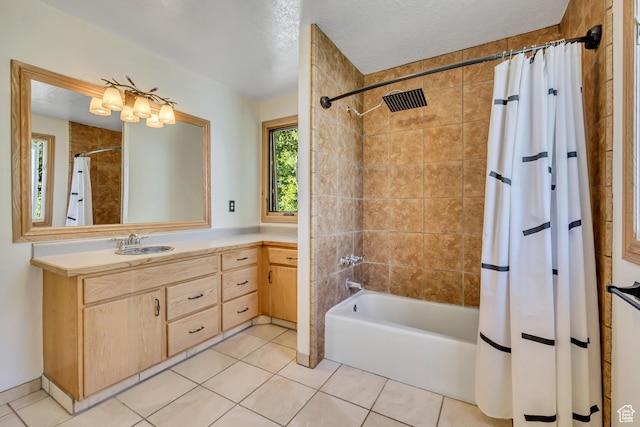 3697 Wagon Wheel Way, Park City, UT 84098 - bathroom featuring shower / bath combo, vanity, and tile patterned flooring