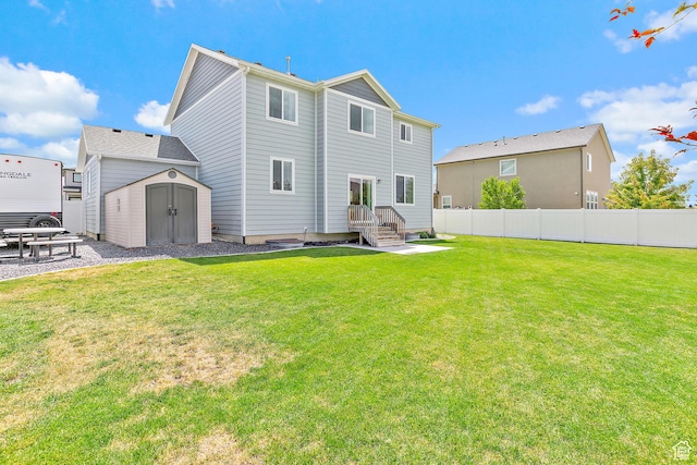 4857 N Goosefoot Dr, Eagle Mountain, UT 84005 - back of property with a storage shed