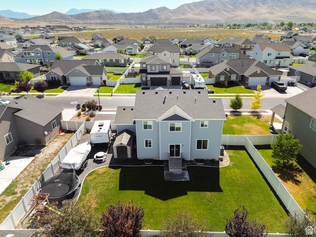 4857 N Goosefoot Dr, Eagle Mountain, UT 84005 - aerial perspective of suburban area featuring a mountain backdrop