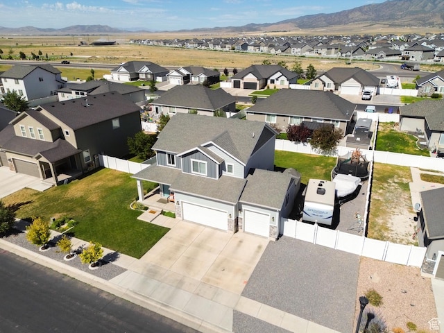 4857 N Goosefoot Dr, Eagle Mountain, UT 84005 - aerial perspective of suburban area with mountains