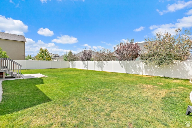 4857 N Goosefoot Dr, Eagle Mountain, UT 84005 - fenced backyard featuring a patio area