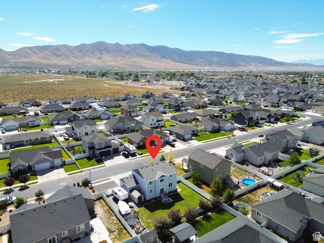 4857 N Goosefoot Dr, Eagle Mountain, UT 84005 - aerial view of residential area featuring a mountainous background