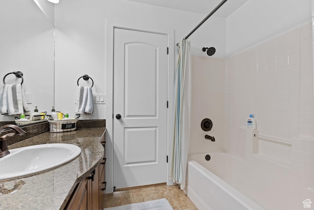 4323 W 2650th Cir S, Hurricane, UT 84737 - full bathroom with vanity, shower / bath combination with curtain, and tile patterned floors