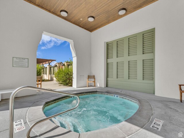 5103 W Black Twig Dr, South Jordan, UT 84009 - view of pool featuring a community hot tub, a patio area, and a pool