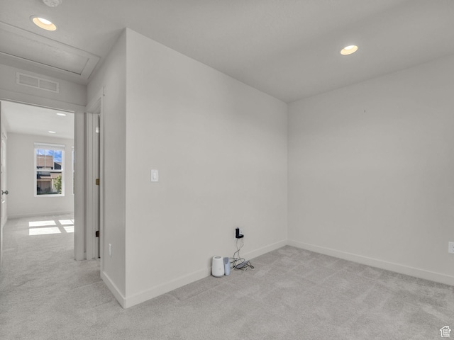 5103 W Black Twig Dr, South Jordan, UT 84009 - empty room with light colored carpet, recessed lighting, and a smoke detector