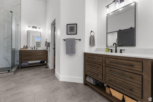 12403 Ross Creek Dr, Kamas, UT 84036 - full bathroom with a marble finish shower and two vanities