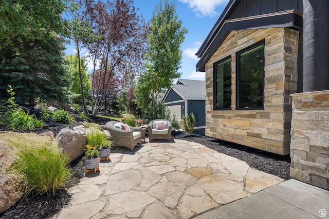 12403 Ross Creek Dr, Kamas, UT 84036 - view of patio with outdoor lounge area