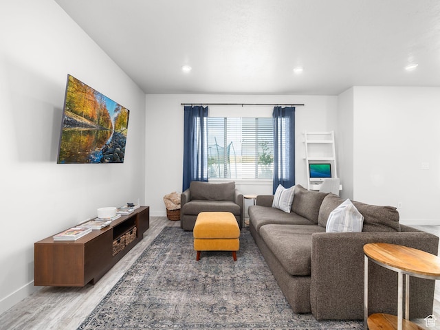 1911 N Lemongrass Dr, Saratoga Springs, UT 84045 - living room with light wood-type flooring and recessed lighting