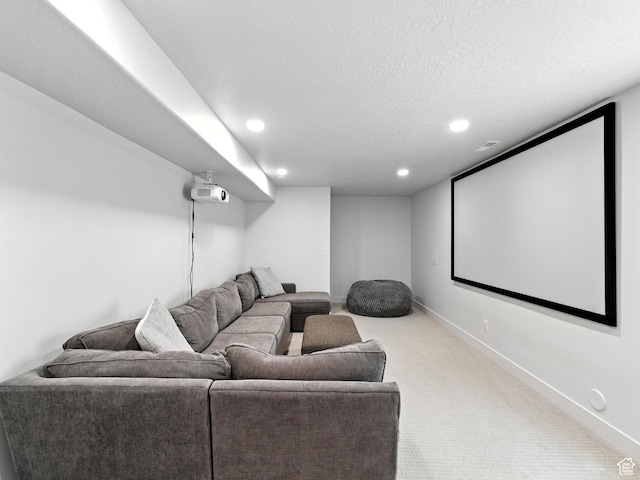 1911 N Lemongrass Dr, Saratoga Springs, UT 84045 - carpeted cinema with recessed lighting and a textured ceiling